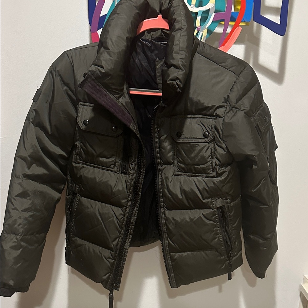 SAM. Boys Dark Green Puffer Jacket like new worn lightly